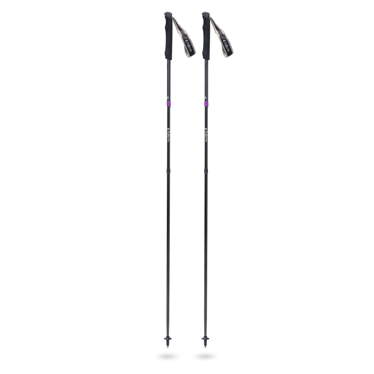 Folkrm Timberline carbon folding trail running poles, full length pair